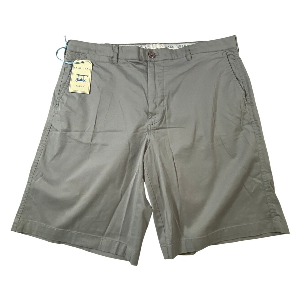 Bald Head Blues Mens 38 Comfortflex Shorts Grey Cotton Stretch Golf Chino NWT‎